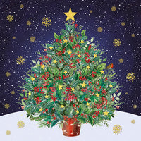 Gold Star Christmas Tree Card