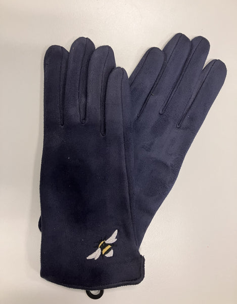 Gloves | Navy Blue Bee Design