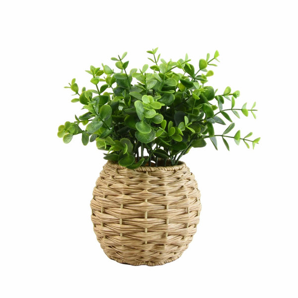 Artificial Plant | Herbs in Round Rattan Pot