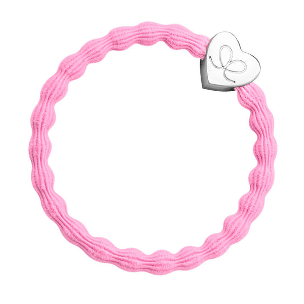 Bangle Band | Neon Pink Silver Heart