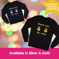 Christmas Jumper | Silver Check Your Baubles